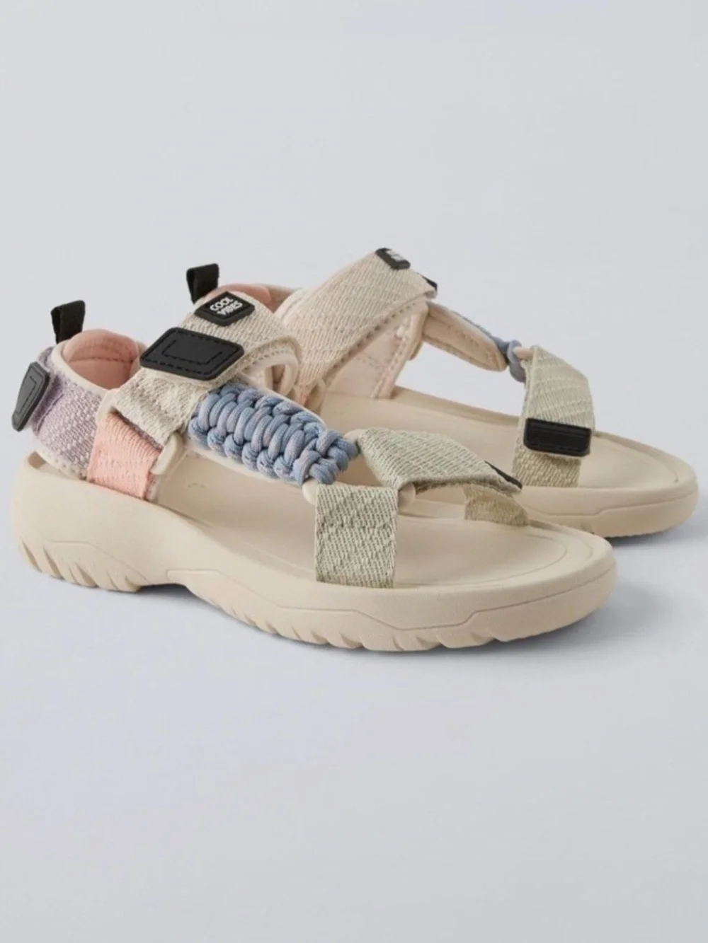 Zara Girls Technical Rope Sandals Size 13.5/31